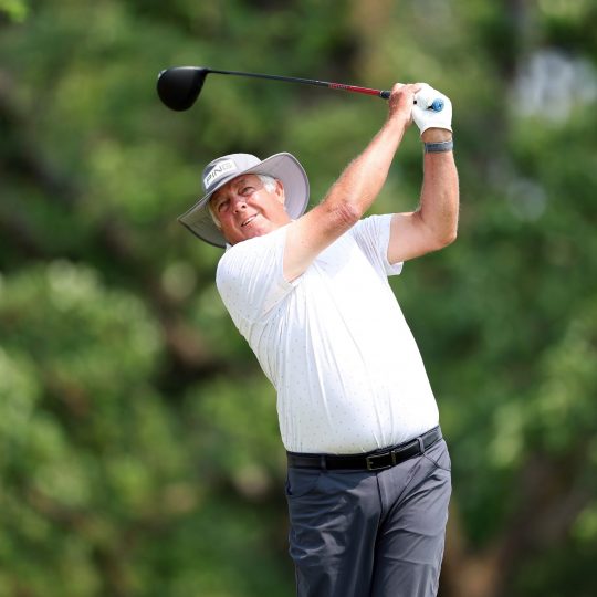 Principal Charity Classic 2025 - Final Round DES MOINES, IOWA - JUNE 01: Kirk Triplett of the United States plays his shot on the third hole during the third round of the Principal Charity Classic 2025 at Wakonda Club on June 01, 2025 in Des Moines, Iowa. (Photo by David Berding/Getty Images)